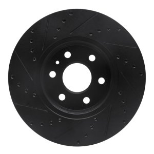 Chevrolet Colorado Brake Rotor (1) - Front Right - R1 Concepts - Drilled & Slotted - Black - `15-`20